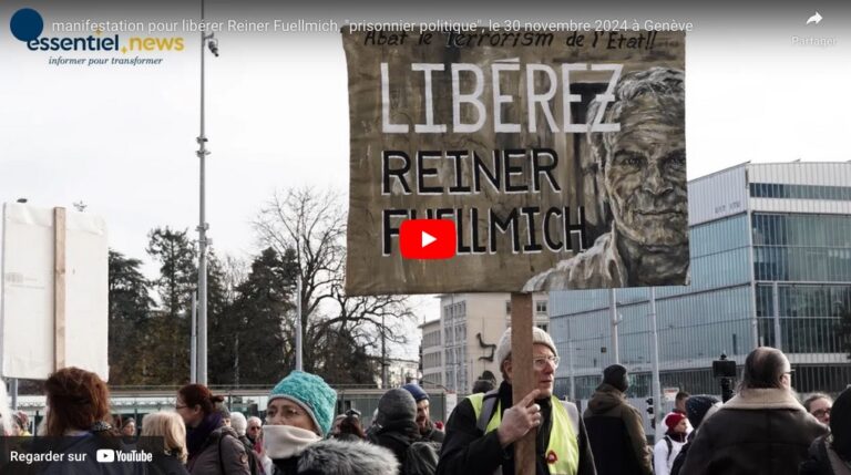 Manifestation pour libérer Reiner Fuellmich, « prisonnier politique », le 30 novembre 2024 à Genève