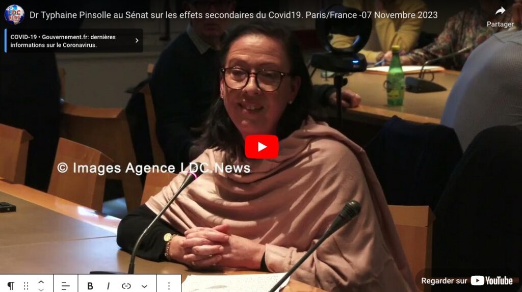 Dr Typhaine Pinsolle au Sénat sur les effets secondaires du Covid19